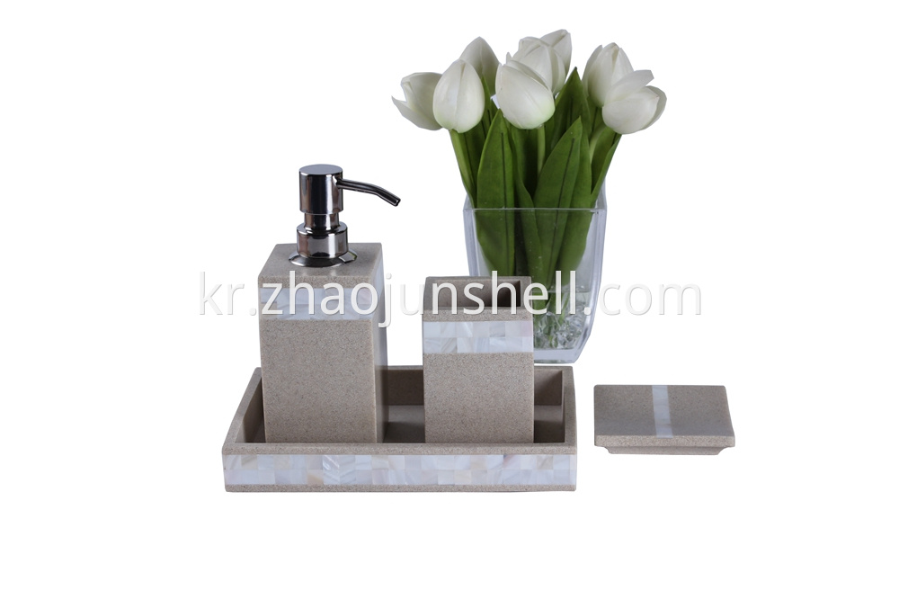 Sandstone Resin Bathroom Accessory Sets for Hotel